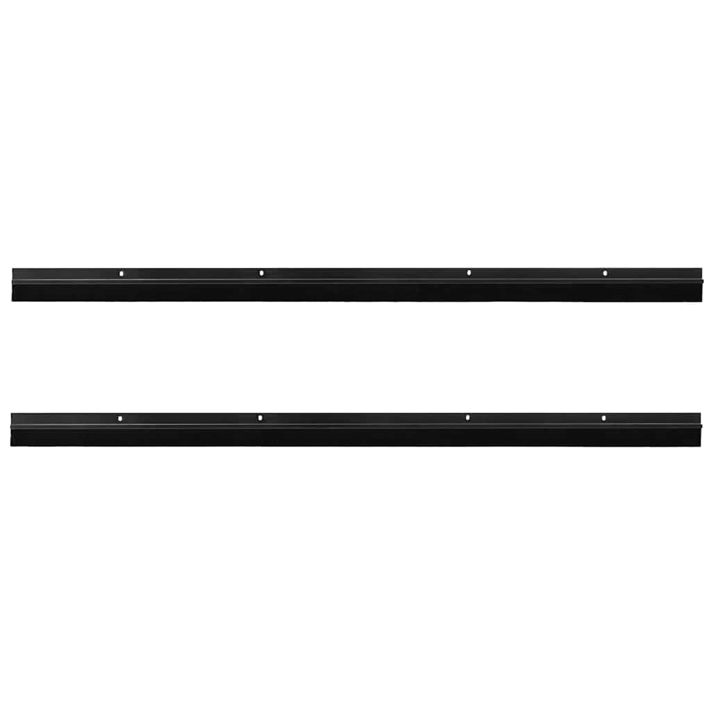 Spazzole per porte a vite 2 pcs Nero 100 cm Lega di alluminio