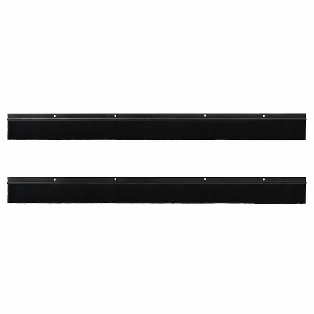 Spazzole per porte a vite 2 pcs Nero 100 cm Lega di alluminio