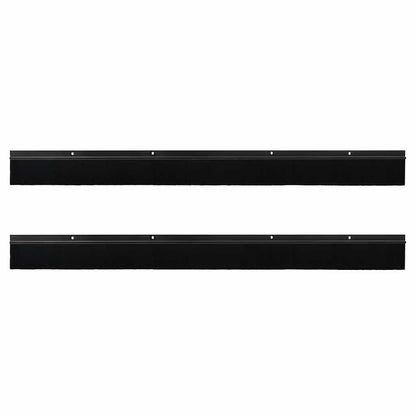 Spazzole per porte a vite 2 pcs Nero 100 cm Lega di alluminio