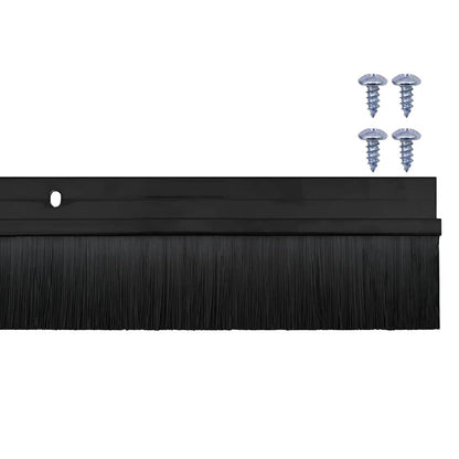 Spazzole per porte a vite 6 pcs Nero 100 cm Lega di alluminio