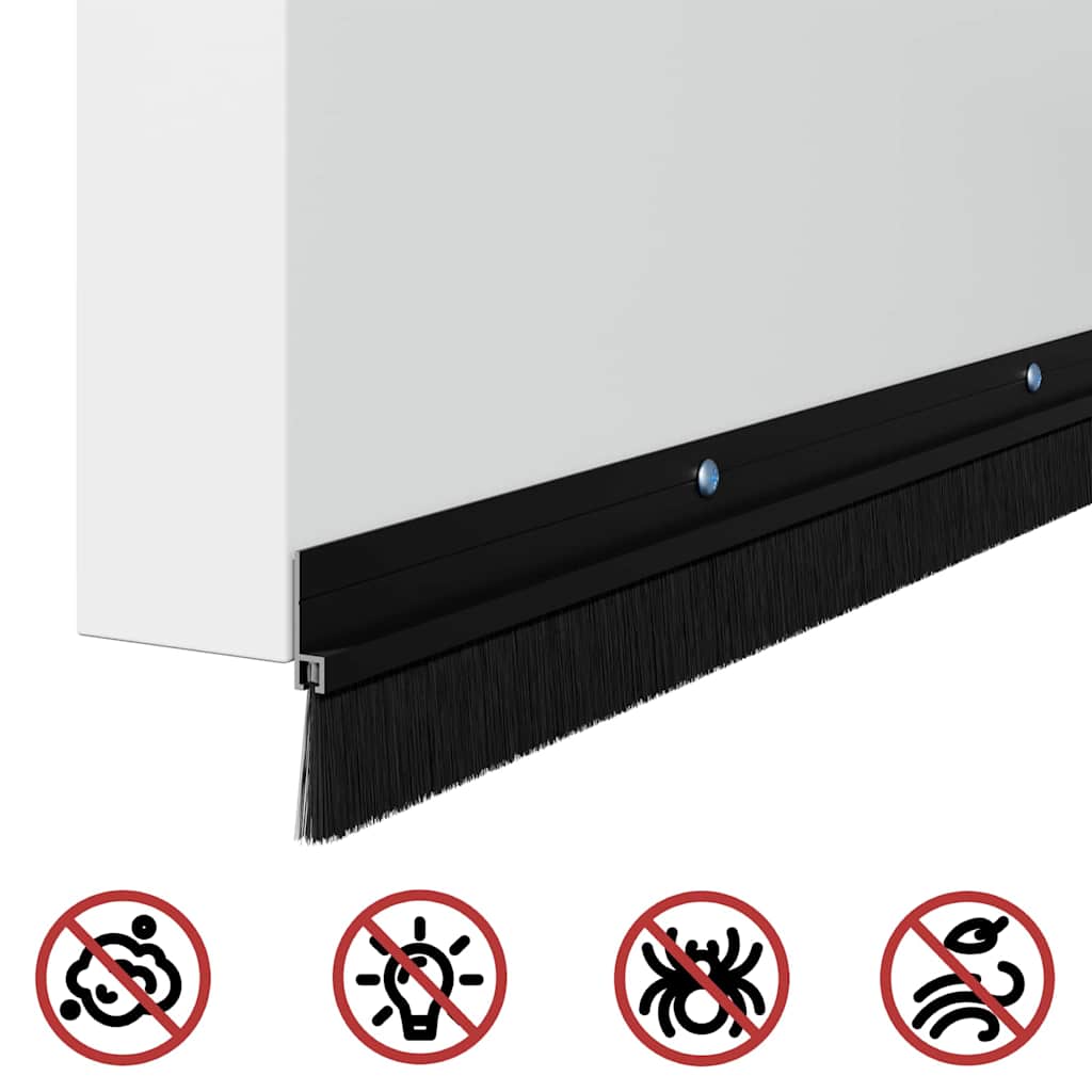 Spazzole per porte a vite 6 pcs Nero 100 cm Lega di alluminio | homemem39