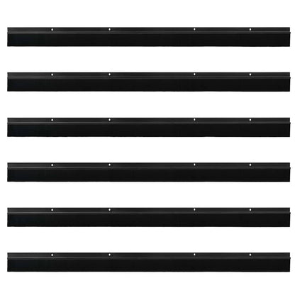 Spazzole per porte a vite 6 pcs Nero 100 cm Lega di alluminio