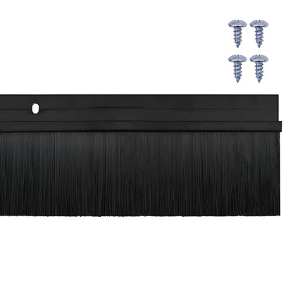 Spazzole per porte a vite 6 pcs Nero 100 cm Lega di alluminio | homemem39