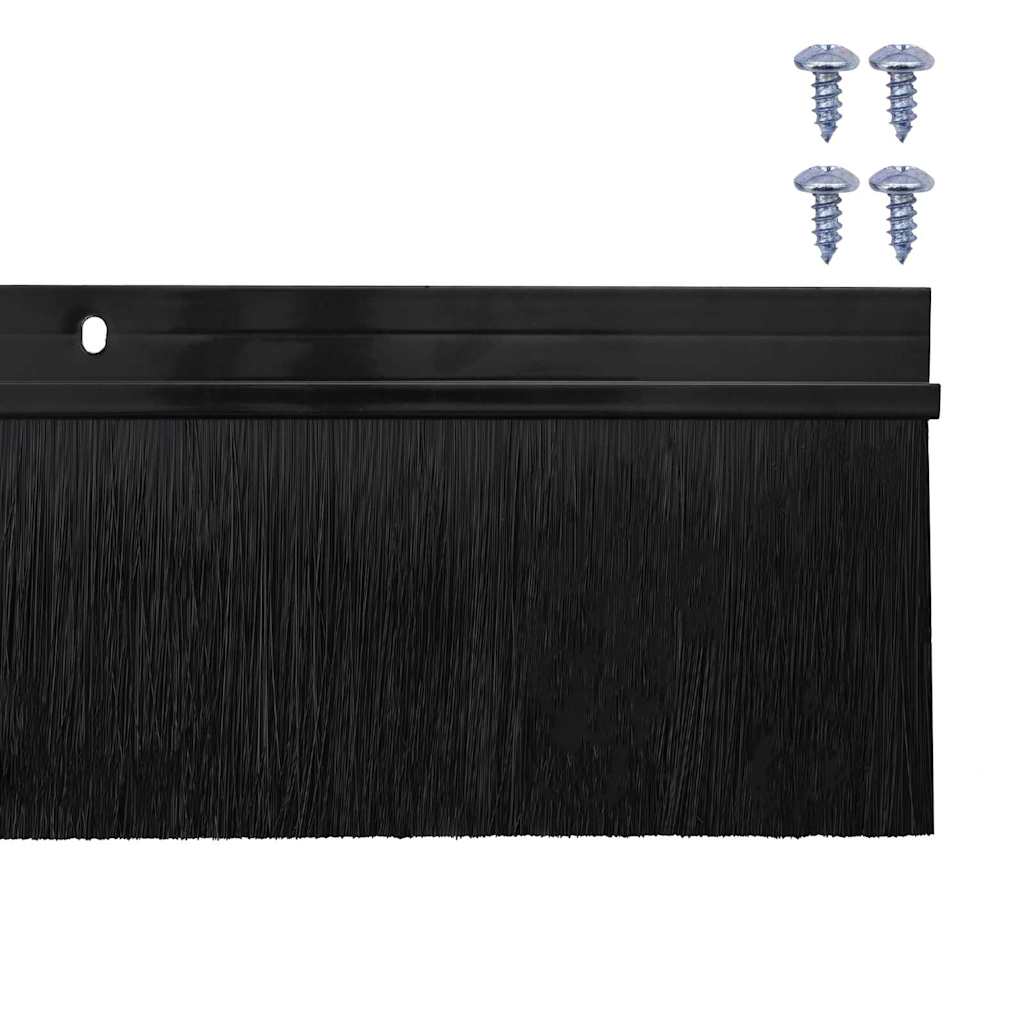 Spazzole per porte a vite 6 pcs Nero 100 cm Lega di alluminio | homemem39