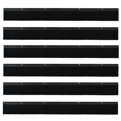 Spazzole per porte a vite 6 pcs Nero 100 cm Lega di alluminio