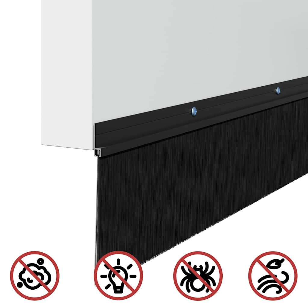Spazzole per porte a vite 6 pcs Nero 100 cm Lega di alluminio | homemem39