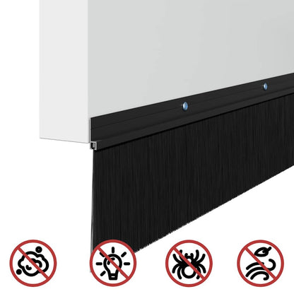 Spazzole per porte a vite 6 pcs Nero 100 cm Lega di alluminio | homemem39