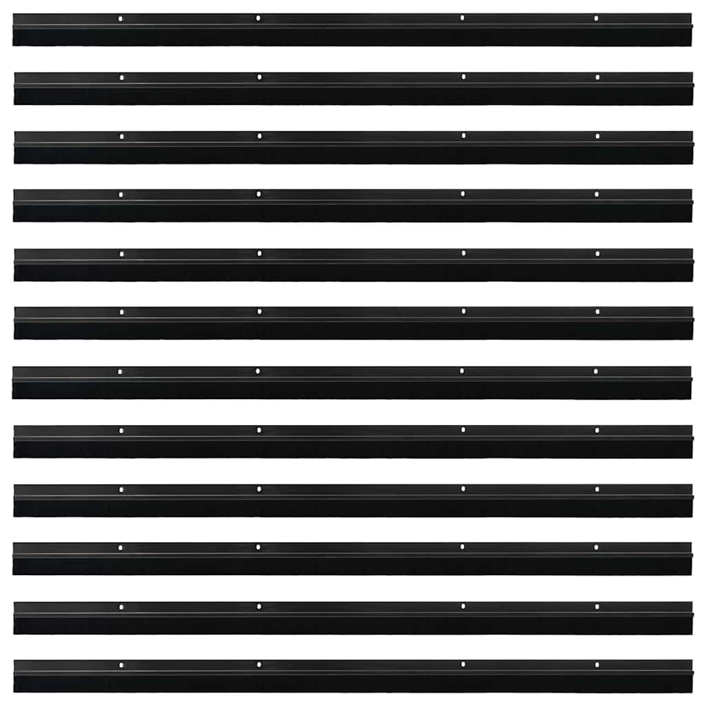 Spazzole per porte a vite 12 pcs Nero 100 cm Lega di alluminio | homemem39