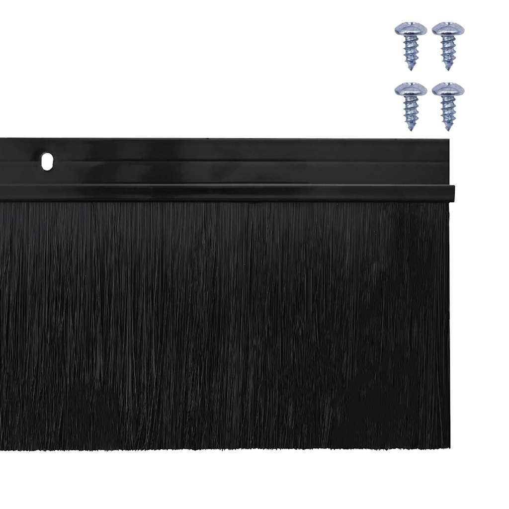 Spazzole per porte a vite 12 pcs Nero 100 cm Lega di alluminio | homemem39