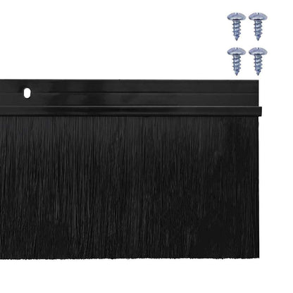 Spazzole per porte a vite 12 pcs Nero 100 cm Lega di alluminio | homemem39