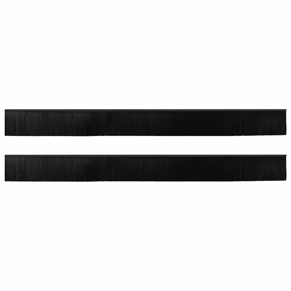 Spazzole per porte a vite 2 pcs Nero 100 cm Lega di alluminio | homemem39