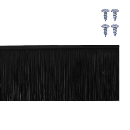 Spazzole per porte a vite 2 pcs Nero 100 cm Lega di alluminio | homemem39