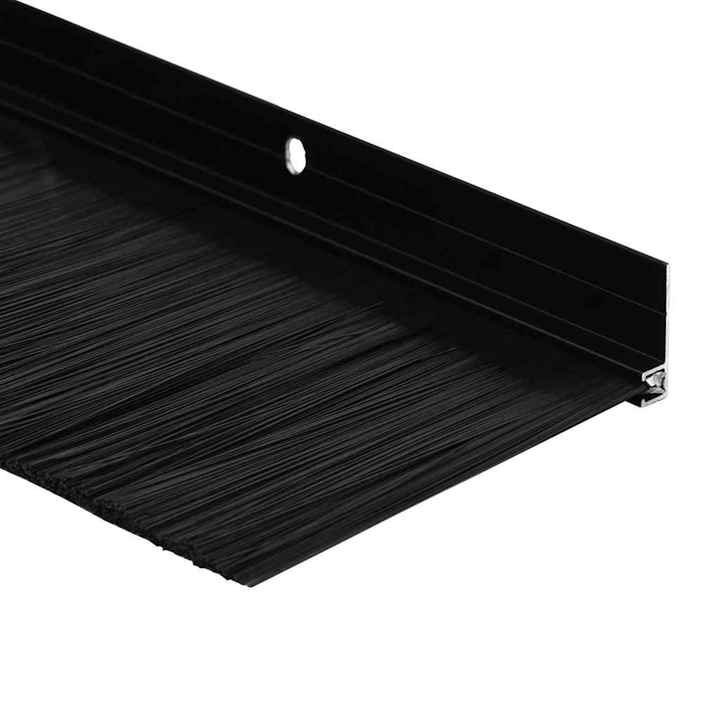 Spazzole per porte a vite 6 pcs Nero 100 cm Lega di alluminio | homemem39