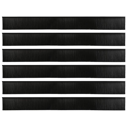 Spazzole per porte a vite 6 pcs Nero 100 cm Lega di alluminio