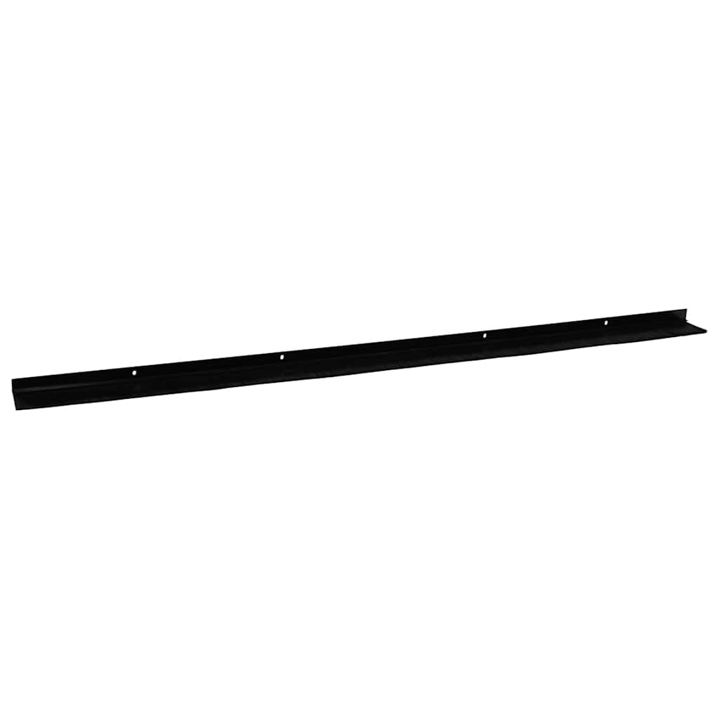 Spazzole per porte a vite 12 pcs Nero 100 cm Lega di alluminio