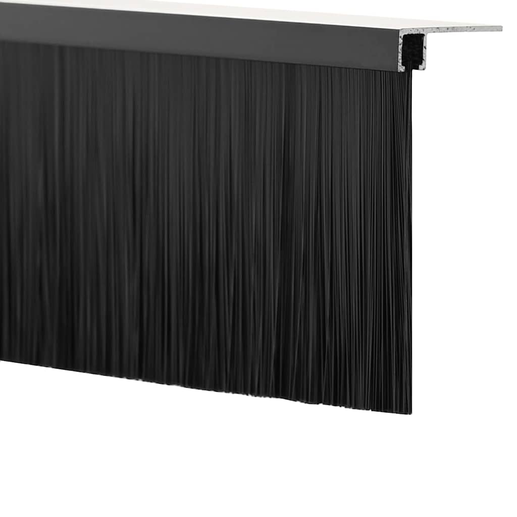 Spazzole per porte a vite 12 pcs Nero 100 cm Lega di alluminio | homemem39