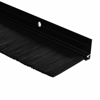Spazzole per porte a vite 12 pcs Nero 100 cm Lega di alluminio