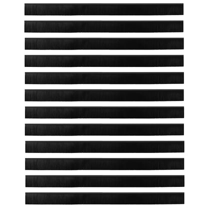 Spazzole per porte a vite 12 pcs Nero 100 cm Lega di alluminio | homemem39