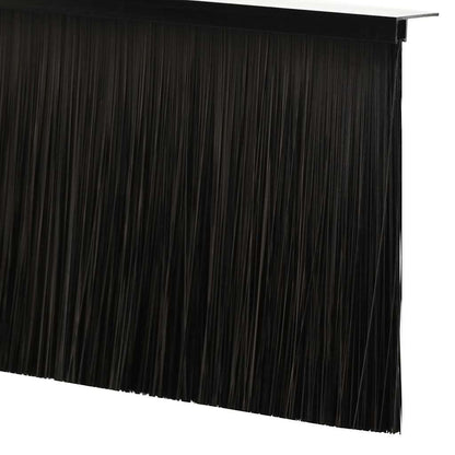 Spazzole per porte a vite 12 pcs Nero 100 cm Lega di alluminio
