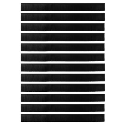 Spazzole per porte a vite 12 pcs Nero 100 cm Lega di alluminio