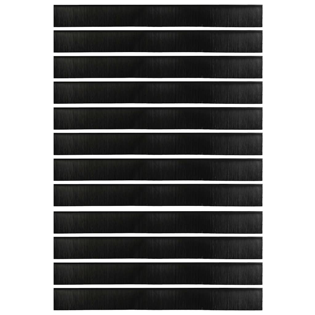 Spazzole per porte a vite 12 pcs Nero 100 cm Lega di alluminio | homemem39