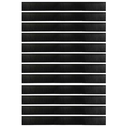 Spazzole per porte a vite 12 pcs Nero 100 cm Lega di alluminio