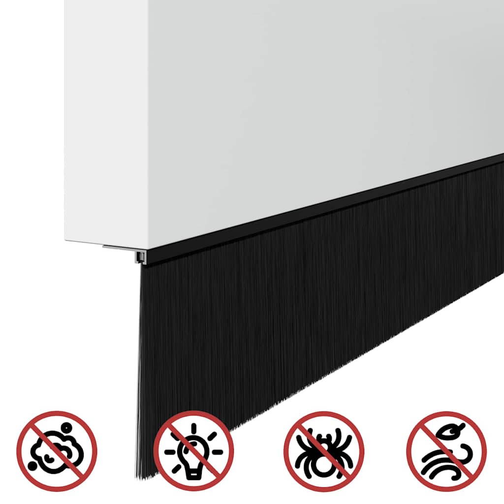 Spazzole per porte a vite 12 pcs Nero 100 cm Lega di alluminio | homemem39