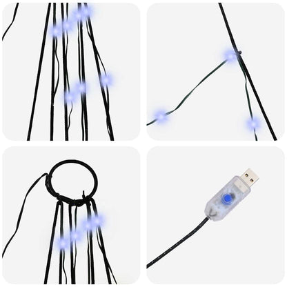 Albero di Natale LED con picchetti per il terreno Blu 182 cm