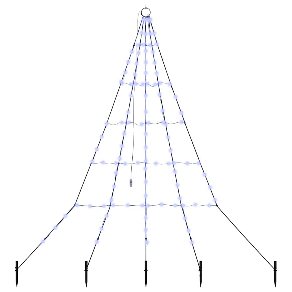 Albero di Natale LED con picchetti per il terreno Blu 182 cm