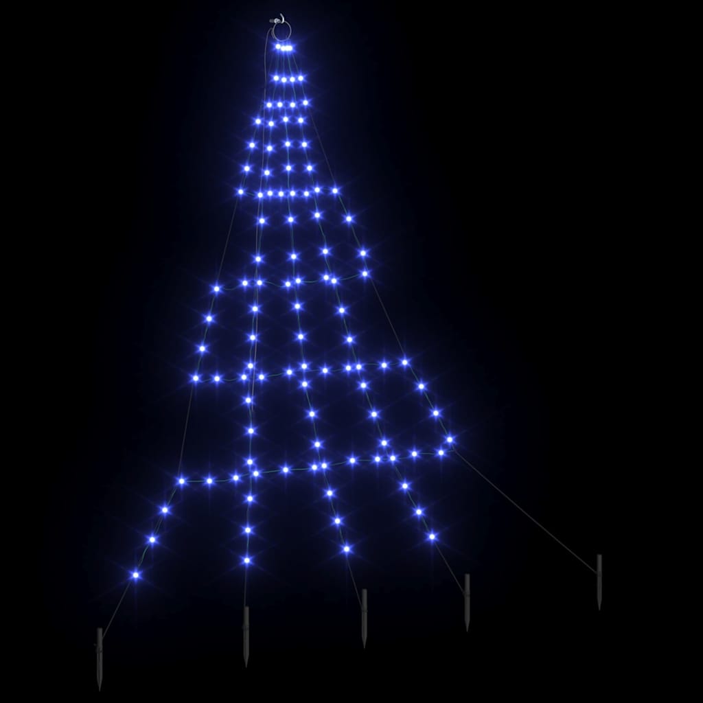 Albero di Natale LED con picchetti per il terreno Blu 182 cm