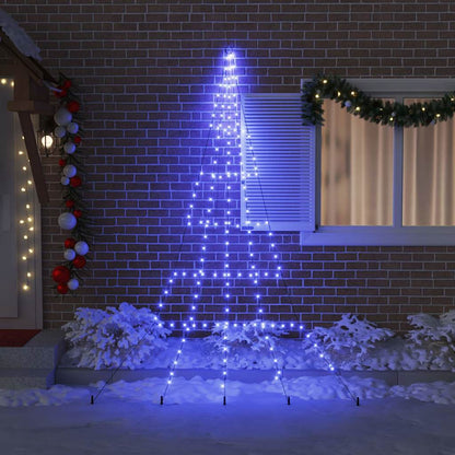 Albero di Natale LED con picchetti per il terreno Blu 306 cm