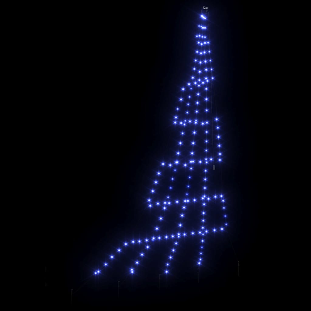 Albero di Natale LED con picchetti per il terreno Blu 306 cm