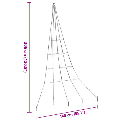 Albero di Natale LED con picchetti per il terreno Blu 306 cm | homemem39