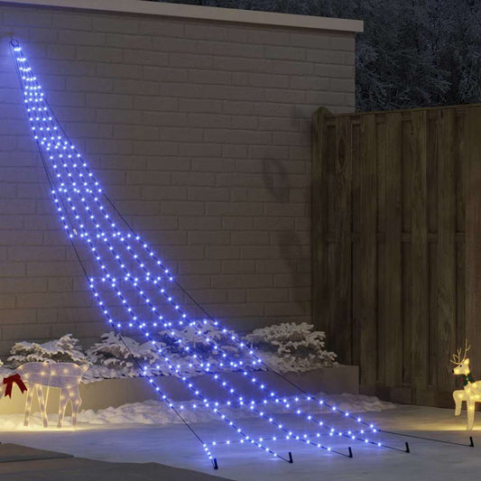 Albero di Natale LED con picchetti per il terreno Blu 511 cm - homemem39
