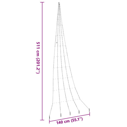 Albero di Natale LED con picchetti per il terreno Blu 511 cm