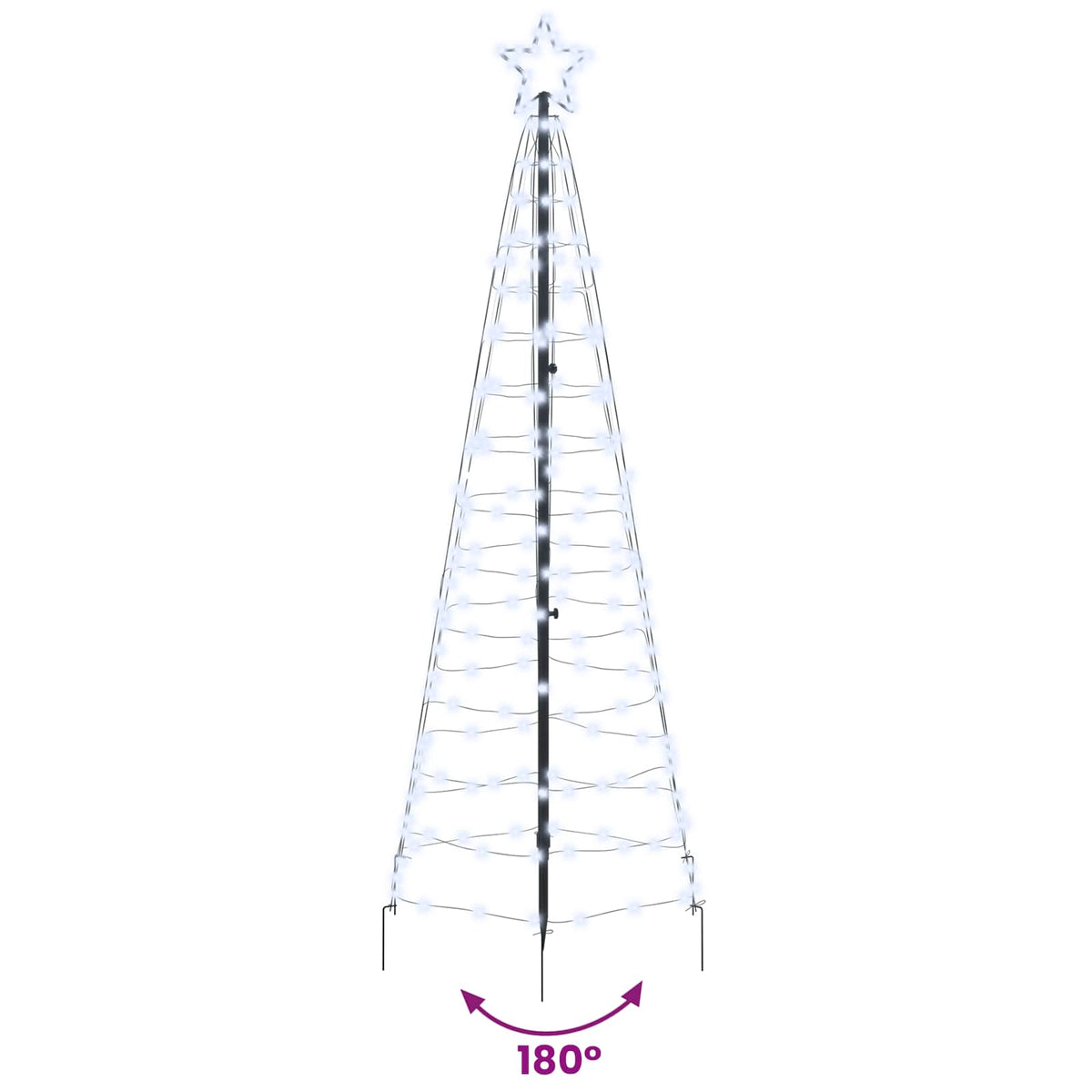 Albero di Natale LED 250 cm 390 LED Bianco freddo Acciaio