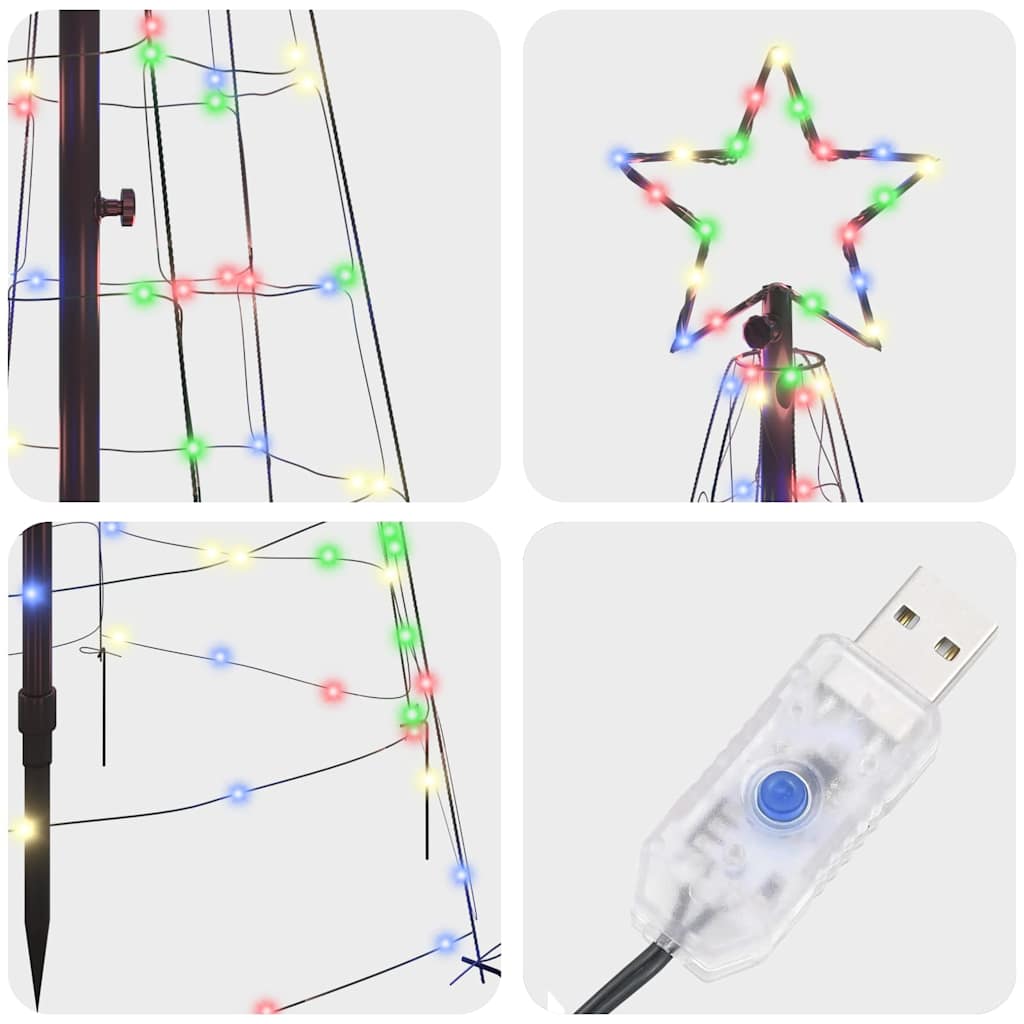 Albero di Natale LED con picchetti per il terreno 250 cm Ferro | homemem39