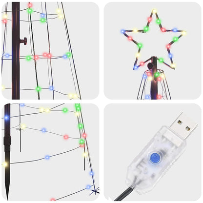 Albero di Natale LED con picchetti per il terreno Multicolore