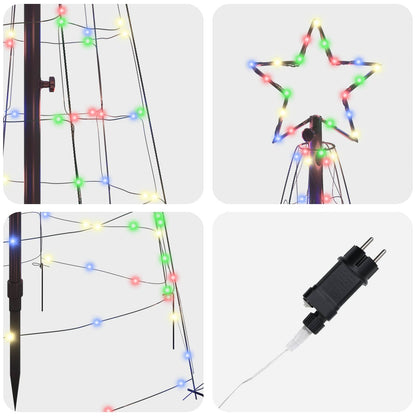 Albero di Natale LED EKENAS 250 cm 390 LED Multicolore Acciaio