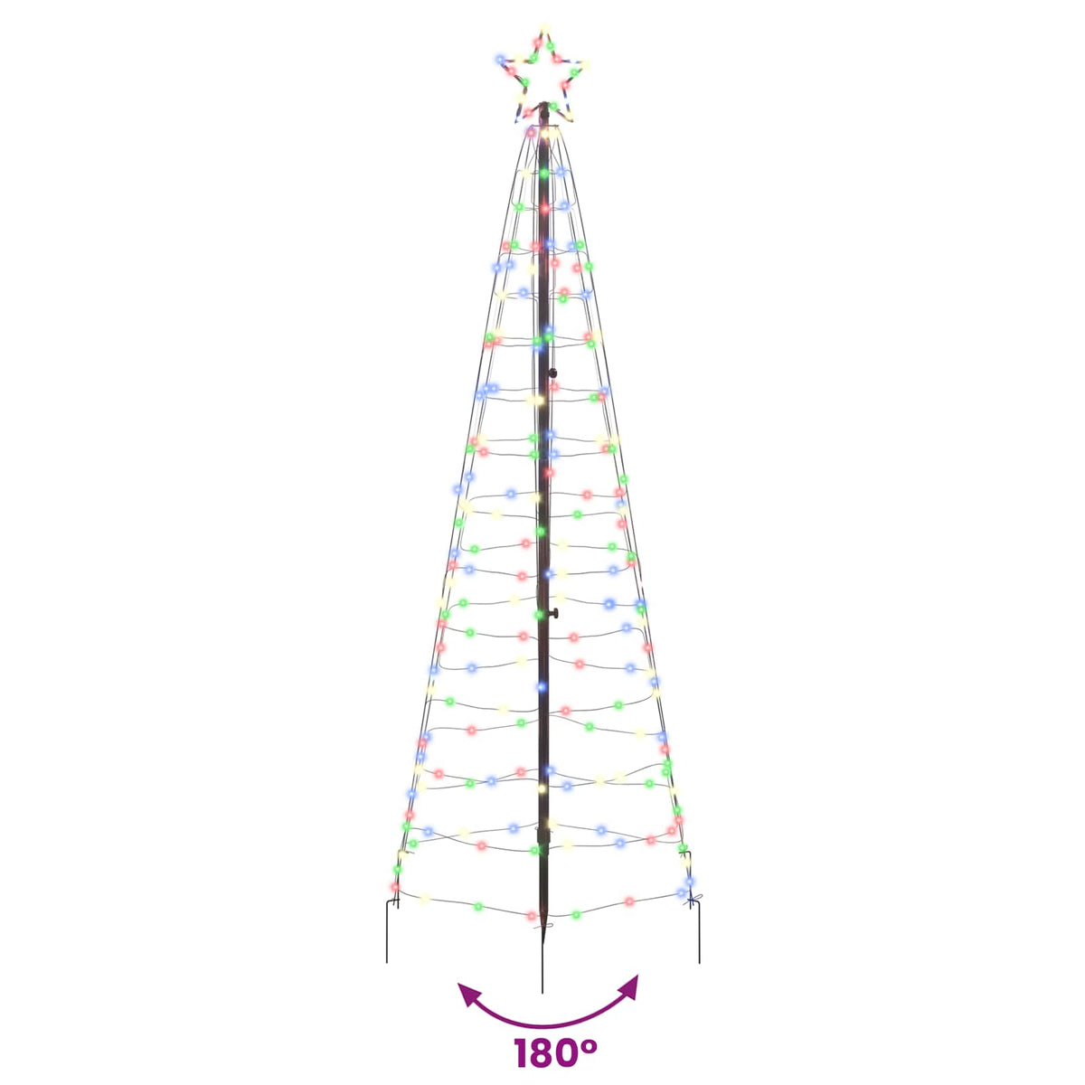 Albero di Natale LED EKENAS 250 cm 390 LED Multicolore Acciaio