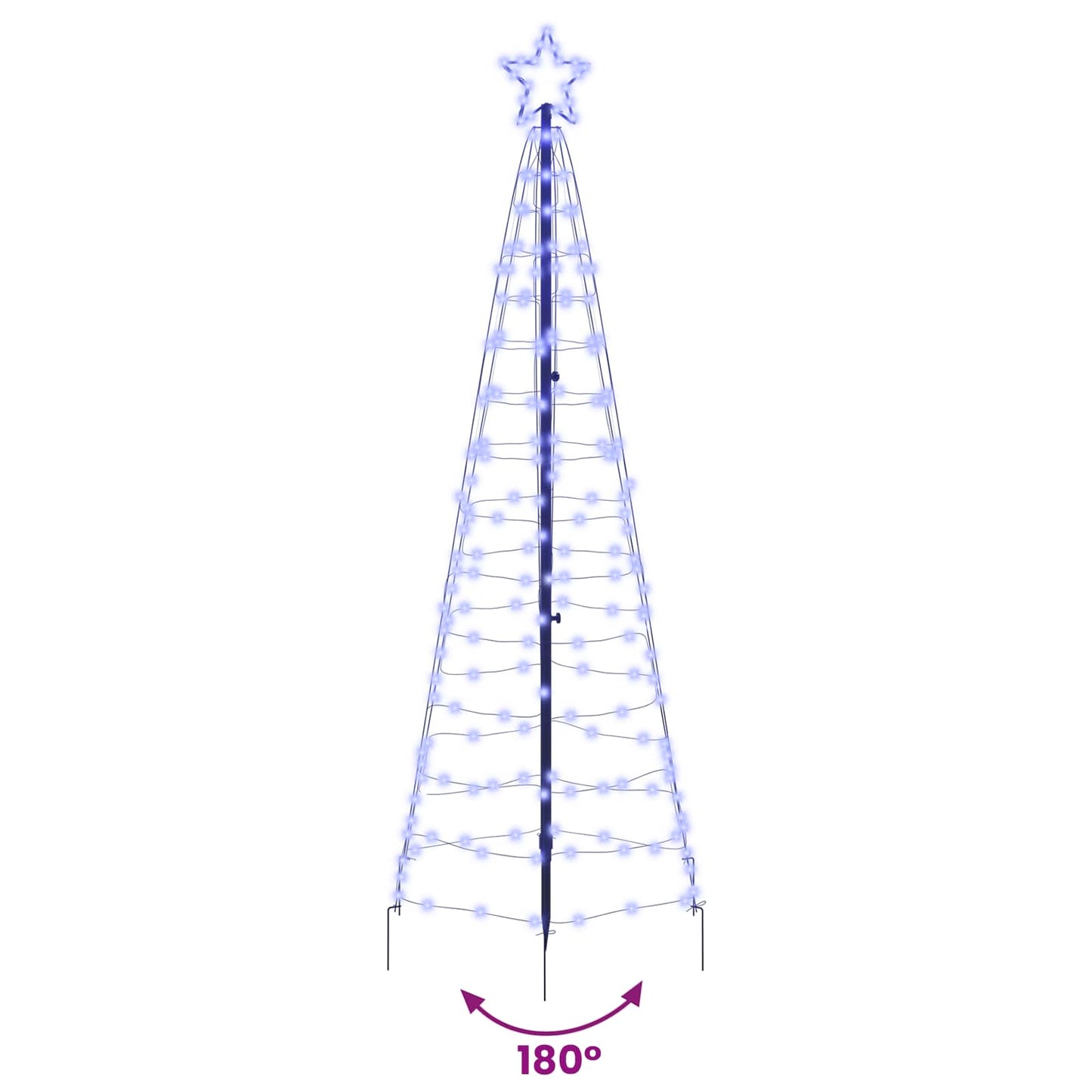 Albero di Natale LED con picchetti per il terreno Blu 250 cm