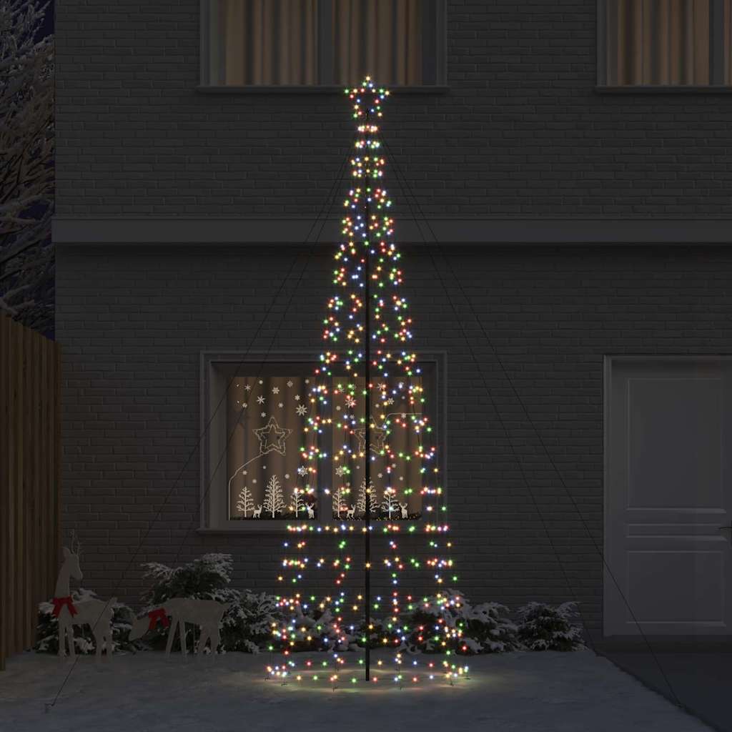 Albero di Natale LED con picchetti per il terreno Multicolore