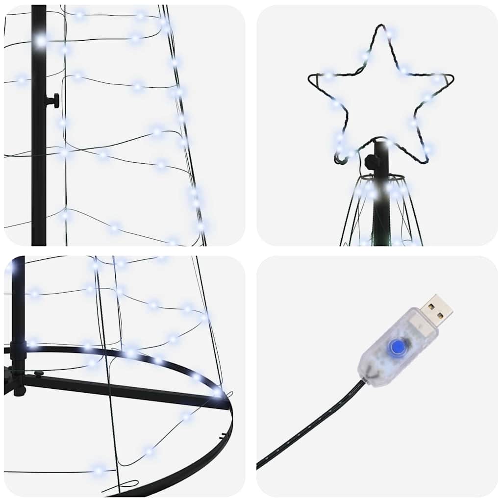 Albero di Natale LED con 390 LED Bianco freddo 250 cm Ferro