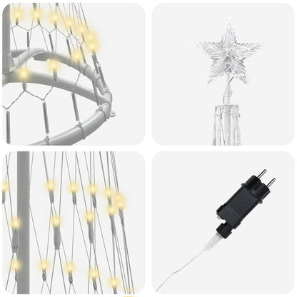 Albero di Natale LED Bianco caldo 51 x 51 x 190 cm Metallo