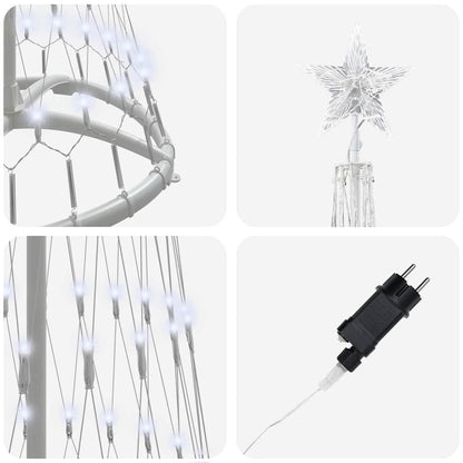 Albero di Natale LED Bianco freddo 51 x 51 x 190 cm Metallo