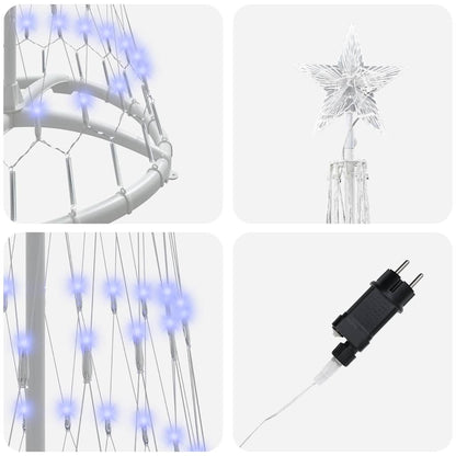 Albero di Natale LED con 230 LED Blu 51 x 51 x 190 cm Metallo