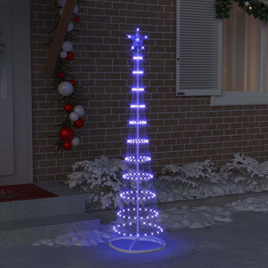 Albero di Natale LED con 230 LED Blu 51 x 51 x 190 cm Metallo