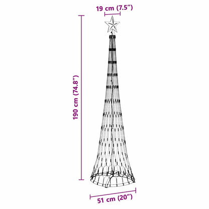 Albero di Natale LED Multicolore 51 x 51 x 190 cm Metallo