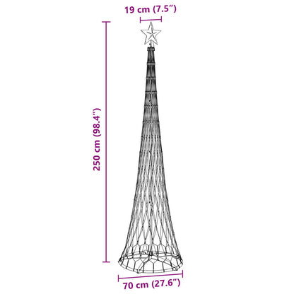 Albero di Natale LED Bianco freddo 70 x 70 x 250 cm Metallo