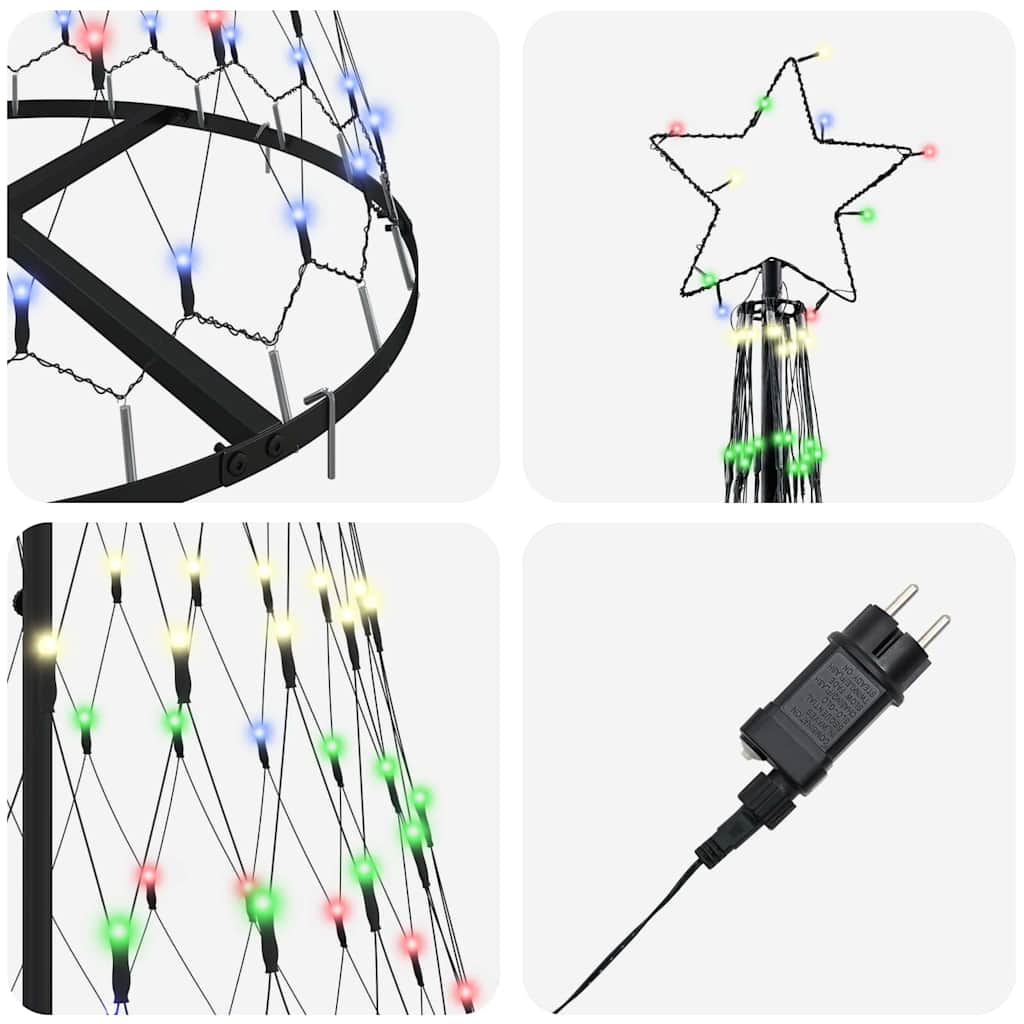 Albero di Natale LED Multicolore 71 x 71 x 184.5 cm Metallo